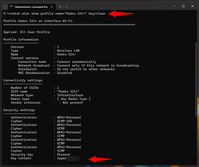 Find the password of your Wi-Fi in CMD