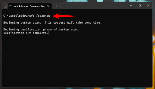 You can use the sfc command to verify the system files
