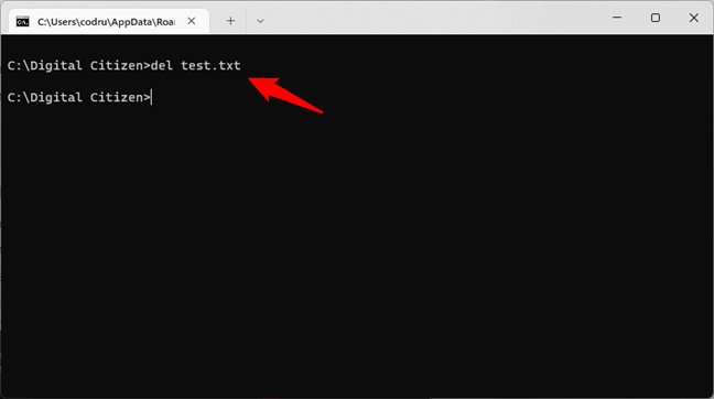 How to delete files in CMD using the del command