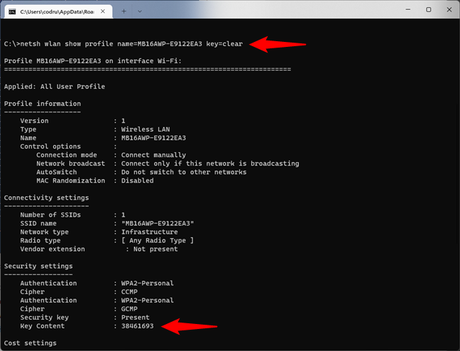 Find the password of your Wi-Fi in CMD