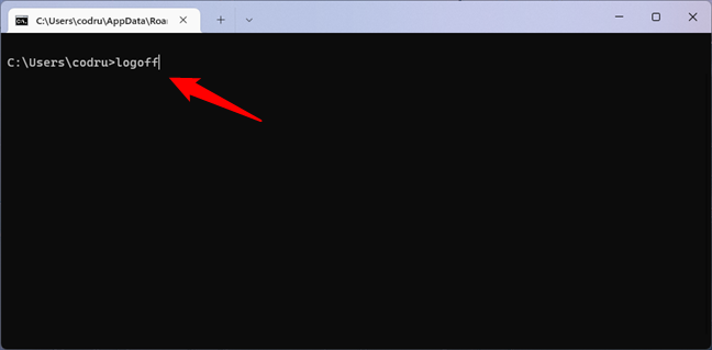 The logoff command
