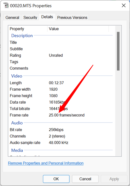 You can check the framerate of a video by accessing its properties