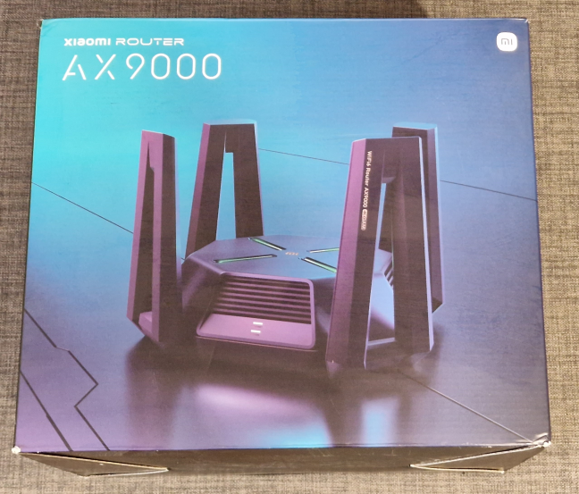 The packaging used for the Xiaomi Mi Router AX9000
