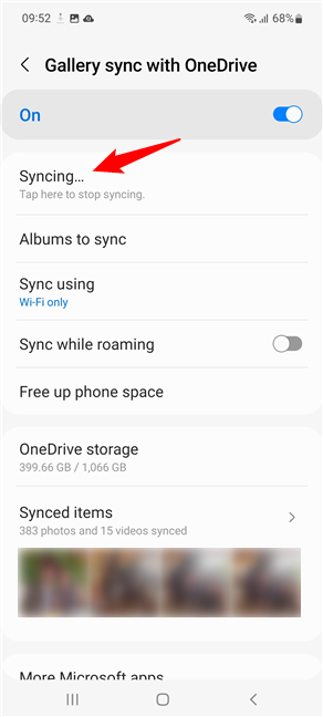 Syncing photos from your Samsung Galaxy with OneDrive