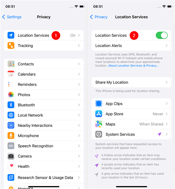 Enable Location Services on on your iPhone