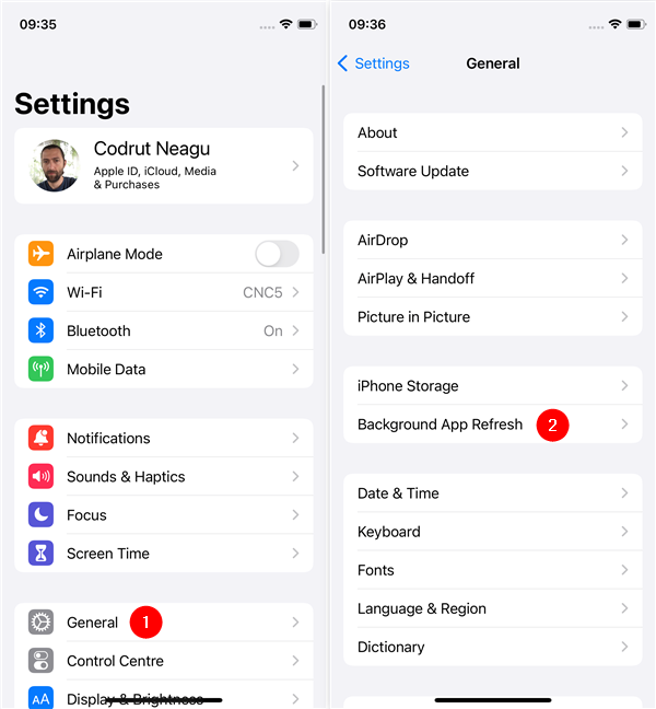 Access the Background App Refresh on your iPhone