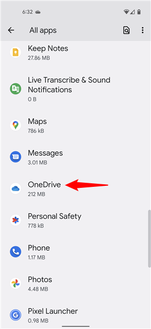 Find and tap on OneDrive
