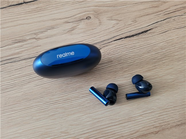 The Realme Buds Air 3 and their charging case