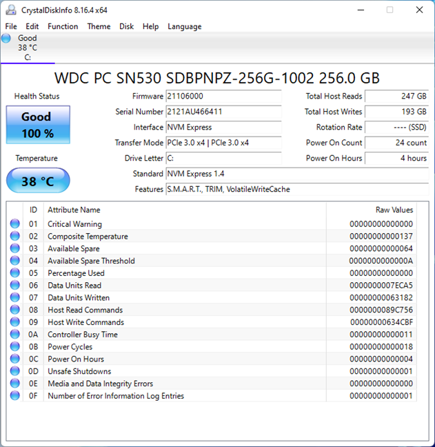 Details about the solid-state drive