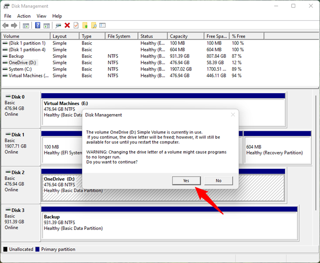 Hide a partition in Windows
