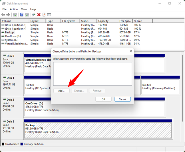 Add a drive letter to a hidden partition