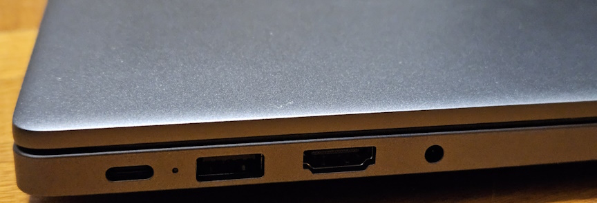 The ports on the left side of the laptop
