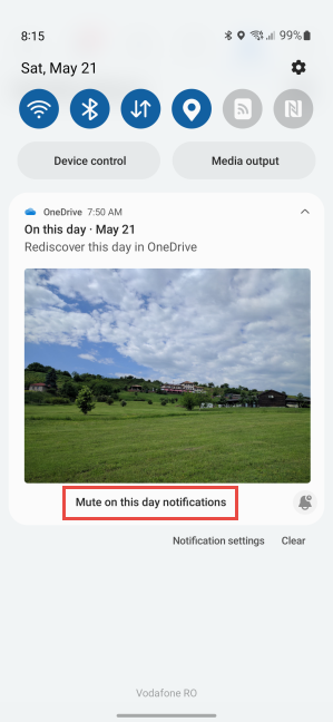 Tap Mute on this day notifications