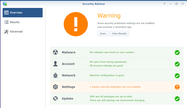 Synology's Security Advisor