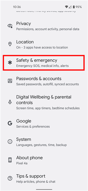 Go to Safety & emergency