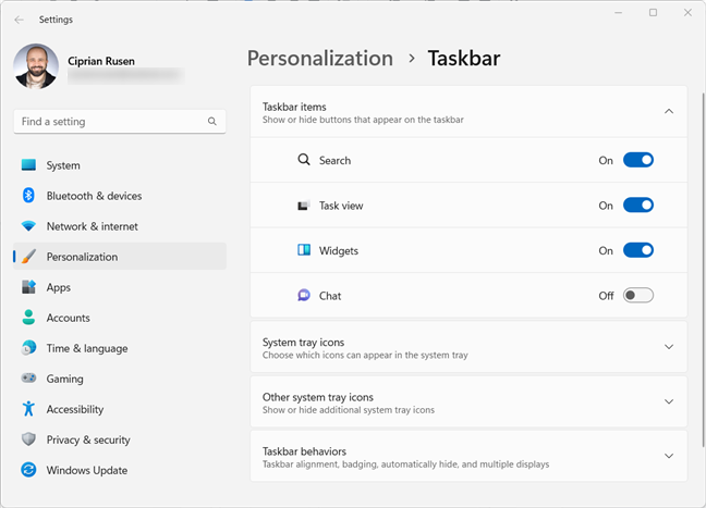 The taskbar settings are easier to understand