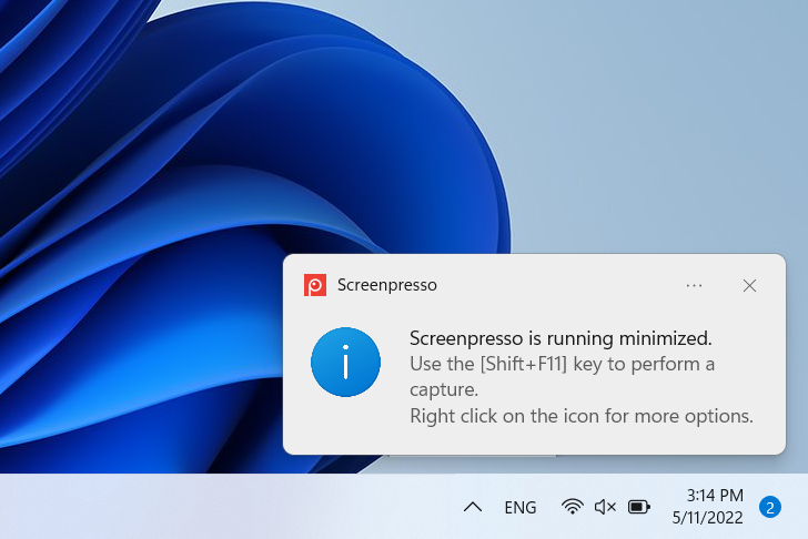 A Windows 11 notification pop-up
