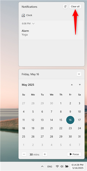 How to Clear all notifications in Windows 11