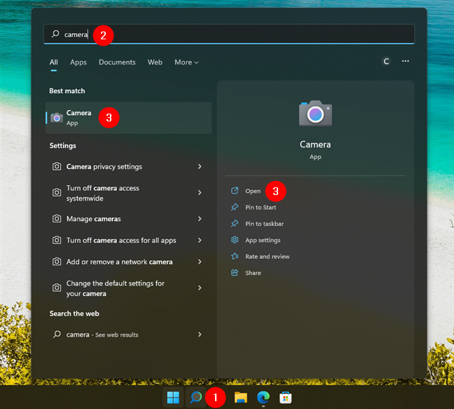 How to open Camera in Windows 11 fast