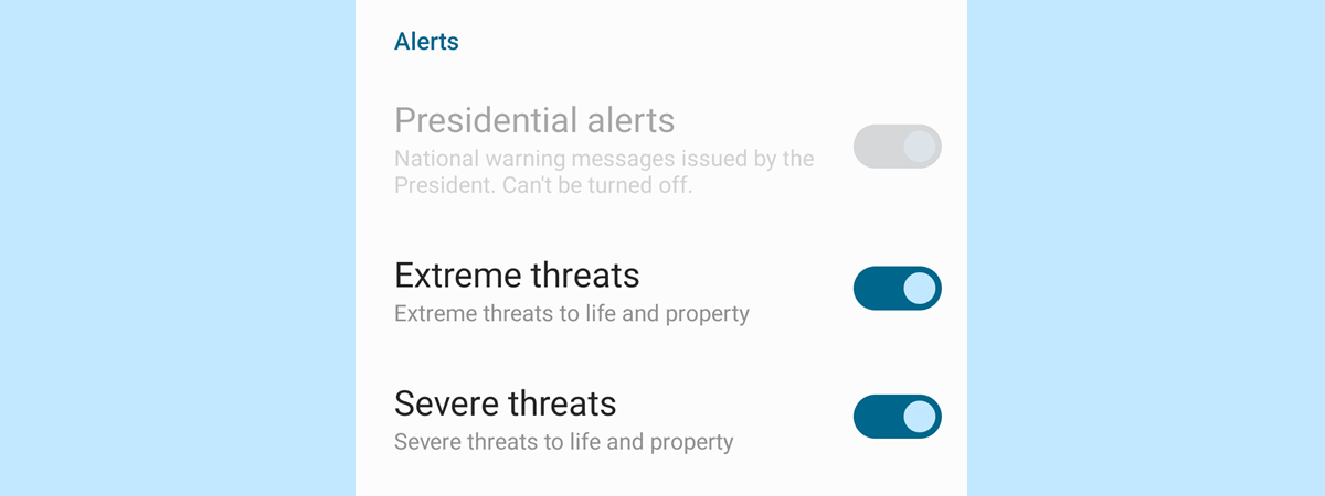 Wireless emergency alerts