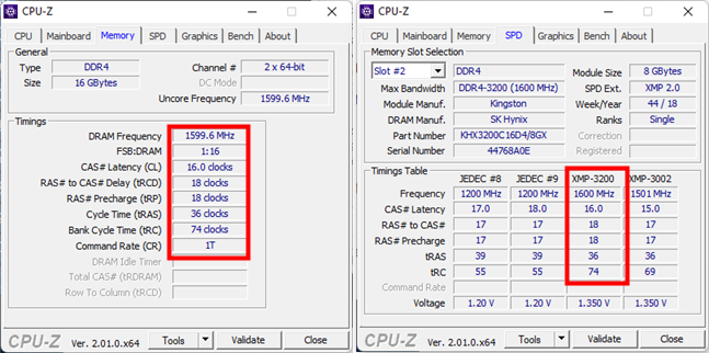 How to check what XMP profile is in use