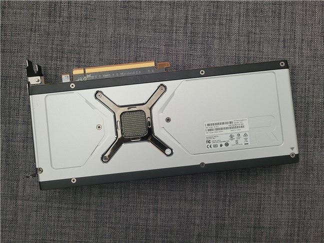 The backplate on the AMD Radeon RX 6800