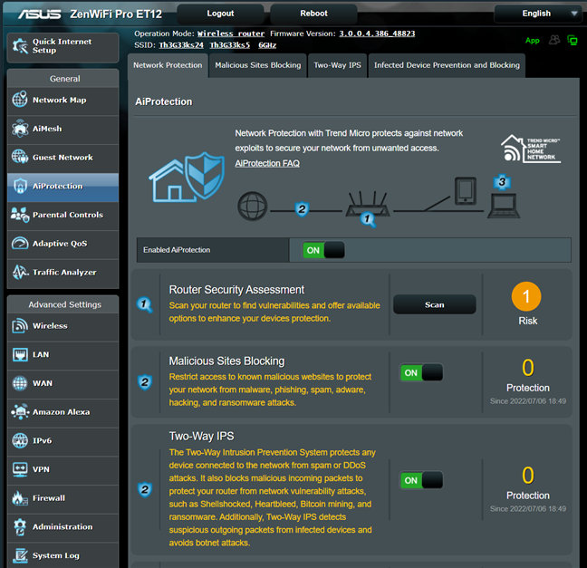 ASUS ZenWiFi Pro ET12 features useful security tools