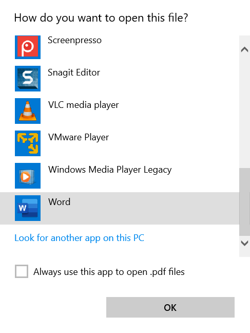 You can also look for another app on this PC