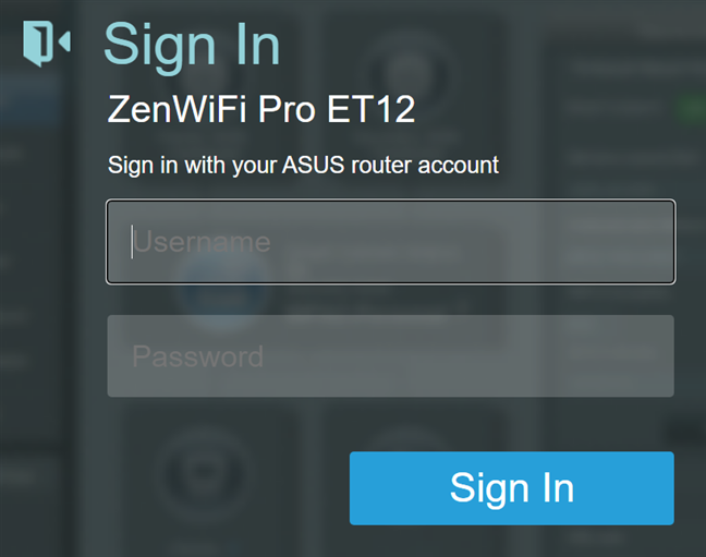 Log in to your ASUS router or mesh Wi-Fi