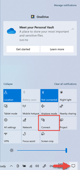 In Quick Actions, choose Connect