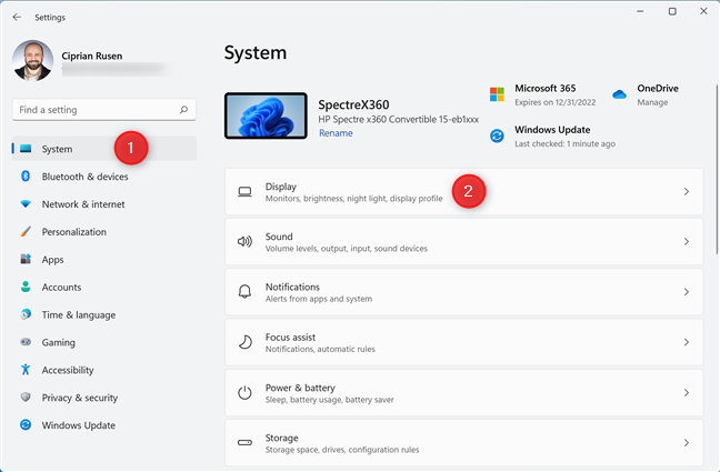 In Windows 11 Settings, go to System > Display