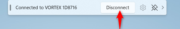 Click or tap Disconnect in the connection toolbar