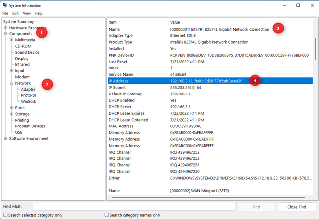 View the IP Address in System Information