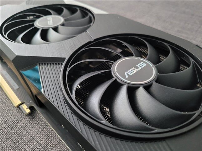 The cooling system on the ASUS Dual GeForce RTX 3070 OC Edition