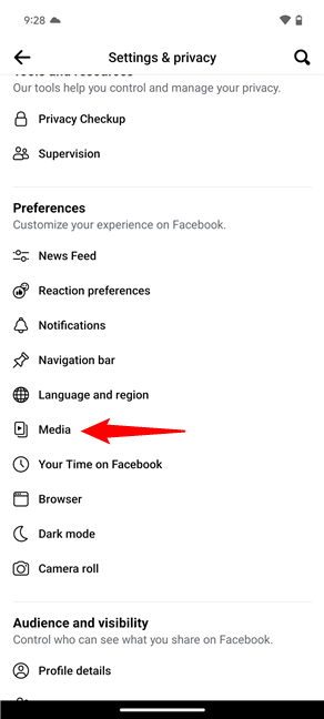 Access Media for the option to turn off FB sounds