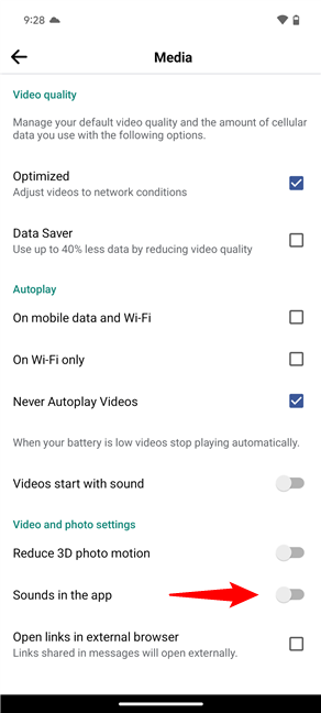 How to turn off sounds on Facebook for Android