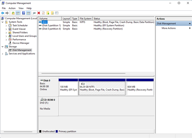 Disk Management is part of Computer Management