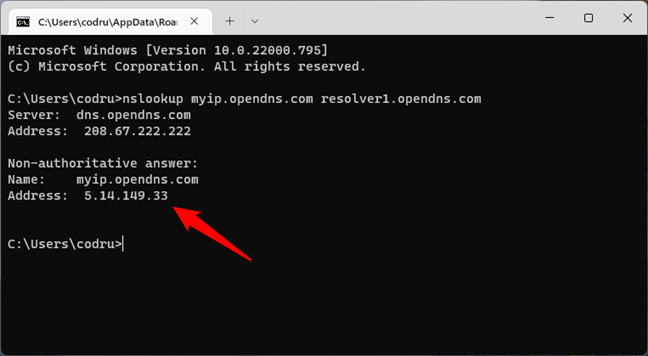 How to find your public IP address in Command Prompt