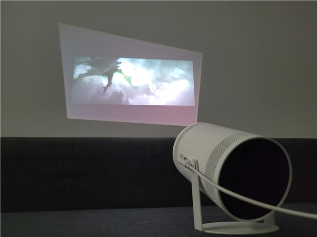 Watching The Sandman on Samsung's The Freestyle projector