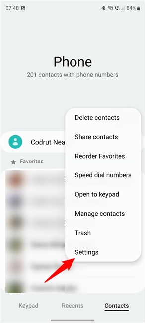Open the Settings of the Phone app