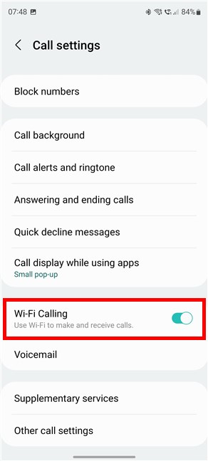 Turn on Wi-Fi Calling on a Samsung Galaxy smartphone