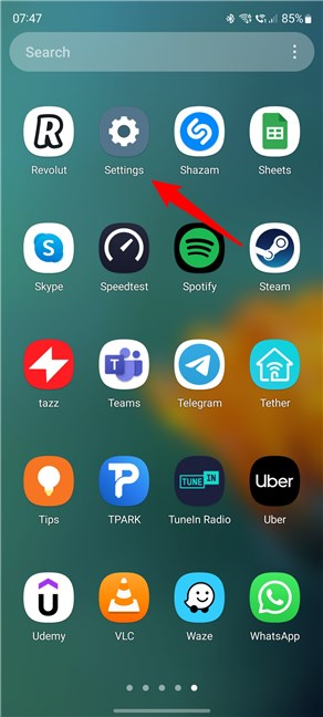 Open the Settings app on your Android smartphone
