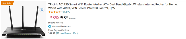 TP-Link Archer A7 is the most popular router on Amazon