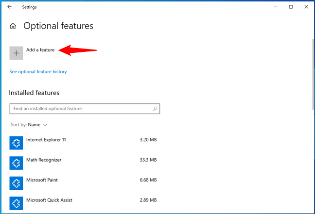 Add a feature to Windows 10
