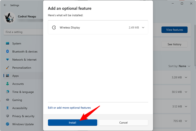 Install Wireless Display in Windows