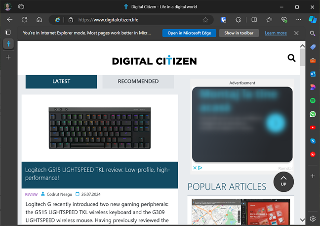 Microsoft Edge in Internet Explorer mode