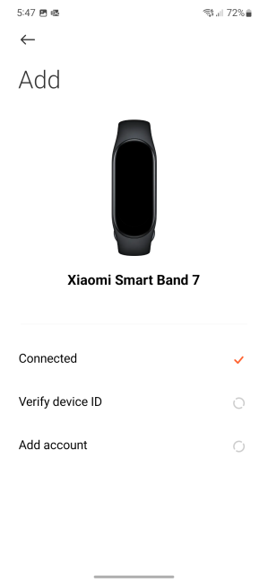 Adding Xiaomi Smart Band 7 to the Mi Fitness app