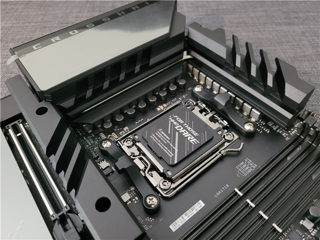 The VRM is covered by huge heatsinks