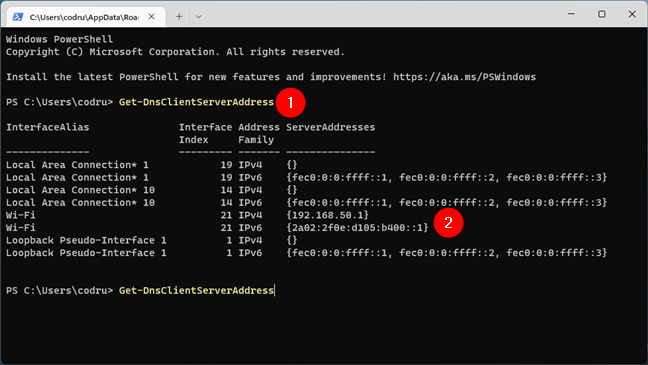 Find the DNS servers in PowerShell