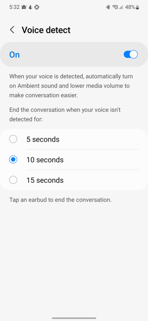 The Voice detect feature is useful
